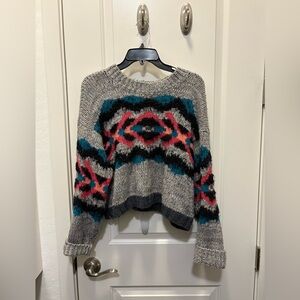 Free People cropped Patterned wool Sweater